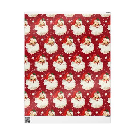 Santa Personalized Christmas Wrapping Paper Vintage Looking Santa