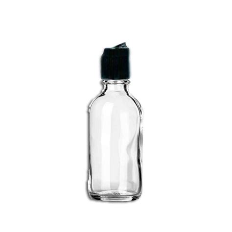 2 Oz Clear Glass Bottle W Black Disc Top Your Oil Tools