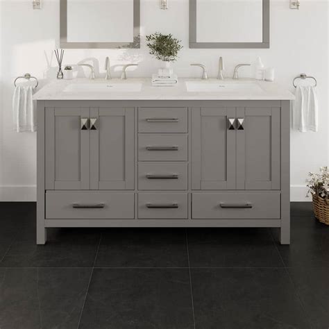 Reviews For Eviva Aberdeen 60 In Double Sink Gray Bath Vanity With