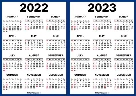 Free Download Hd 2022 2023 Two Year Calendar Free Printable Excel Riset