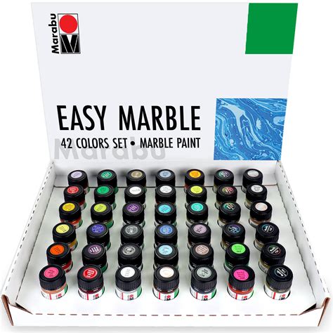 Marabu Easy Marble Paint Set 42 Colores 15 Ml 0 51 Oz Etsy