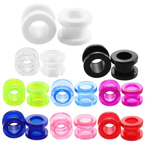 Buy 2pcs Acrylic Ear Plugs And Tunnels Screw Flesh Tunnels Ear Piercings Flesh