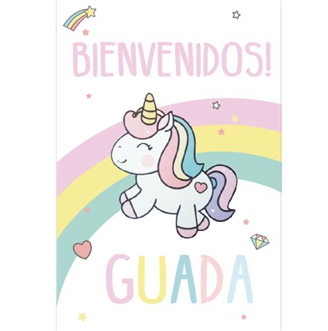 Afiche Cartel Baby Unicorn Personalizado Partyplace