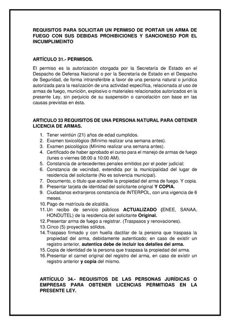 Requisitos Para Solicitar Un Arma De Fuego REQUISITOS PARA SOLICITAR