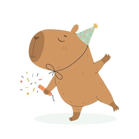 Premium Vector Funny Capybara Happy Birthday Greetings Amusing