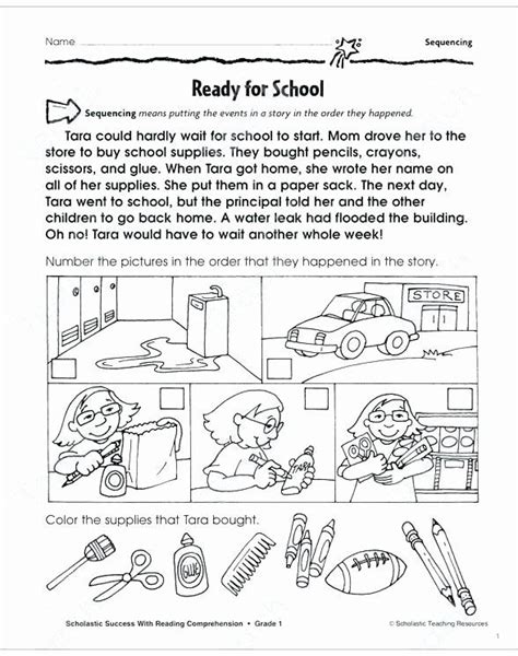 Picture Story Sequencing Worksheets