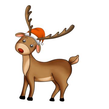 Cartoon Reindeer In The Winter Vector, Caribou, Sticker, Cartoon PNG ...