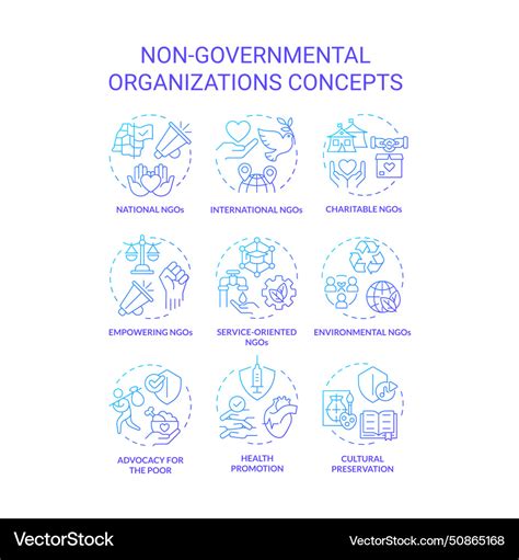 Non Governmental Organizations Blue Gradient Vector Image