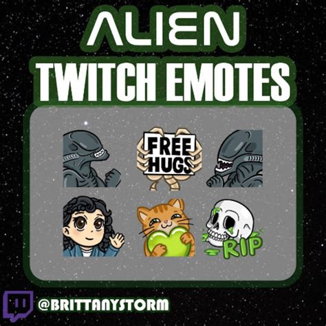 Twitch Emote Alien Emote Pack Etsy