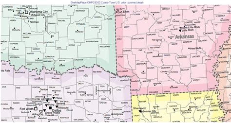 One Map Place County Town U.S. color 54x36