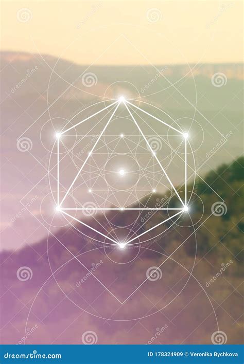 Merkaba Sacred Geometry Spiritual New Age Futuristic Illustration With