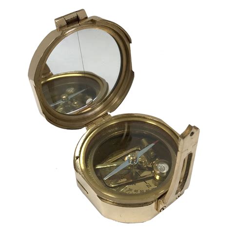 3 Solid Polished Brass Brunton Style Explorers Compass Antique Vintage Style Schooner Bay