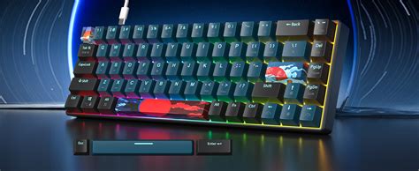 SOLIDEE Mechanische Gaming Tastatur 65 Prozent 68 Tasten Kompakte