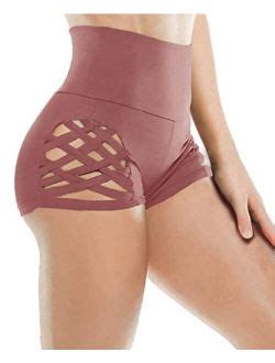 Buy SEASUM High Waist Lounge Yoga Shorts For Women Butt Lifting Workout