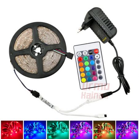 LED Juostos Rinkinys 2835 RGB LED Su Pulteliu 5M