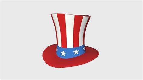 Uncle Sam Hat 01 Red 3d Model By Gsommer