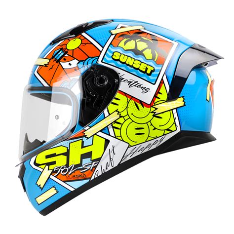 Bicimex Detalles Casco Para Motociclista Talla XL Cerrado SH582 SP Azul