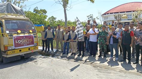 Dandim Rohil Saksikan Pelepasan Distribusi Logistik Pemilu