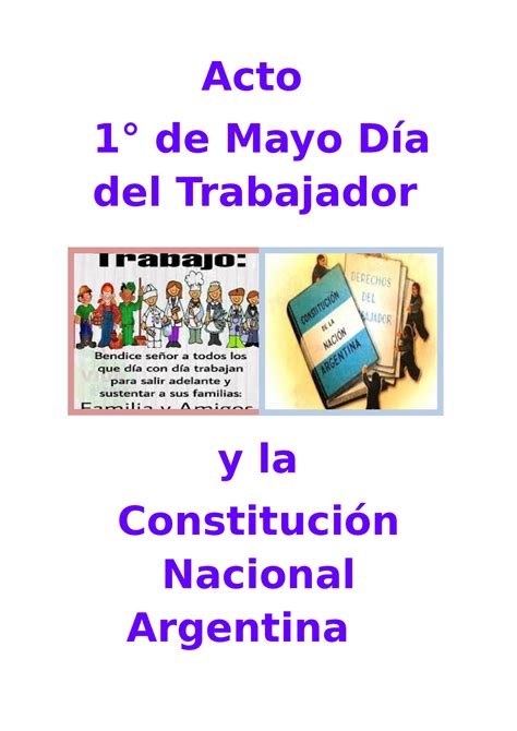 Acto del dia del trabajador Acto 1 de Mayo Día del Trabajador y la