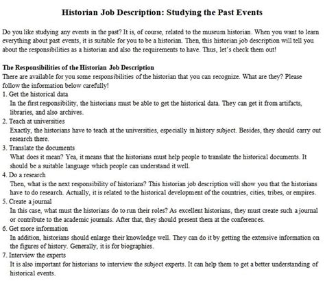 Historian Job Description: Studying the Past Events | room surf.com