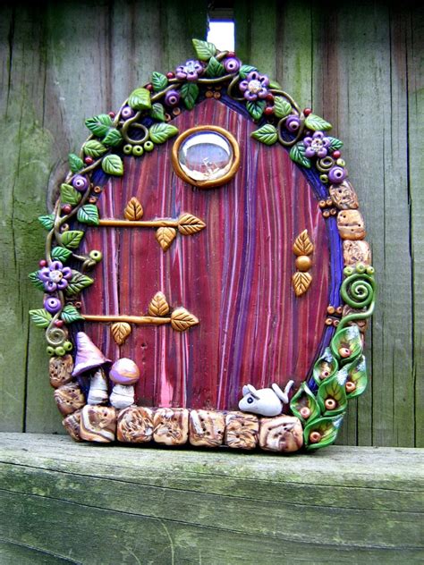 Lavender Love Fairy Door Polymer Clay Pixie Portal By Pink Chihuahua