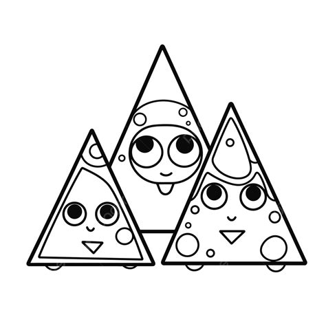 Pizza Triangles Coloriages Contour Croquis Dessin Vecteur PNG Dessin