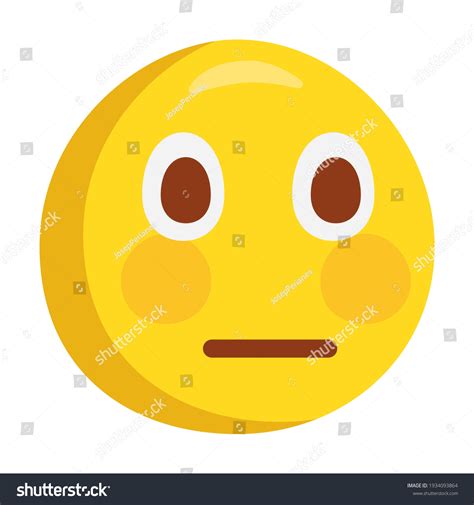 Flushed Emoji Icon Illustration Embarrassed Vector เวกเตอร์สต็อก ปลอด