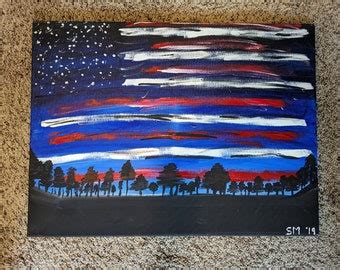 Watercolor American Flag Canvas Art - Etsy