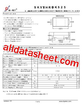 SK525 Datasheet PDF DIYI Electronic Technology Co Ltd