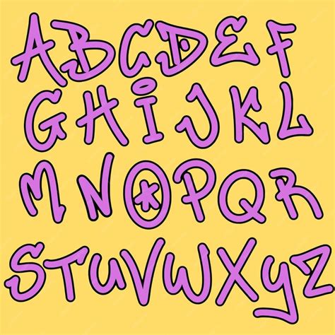 Premium Vector | Graffiti Tagging font shaped alphabet set