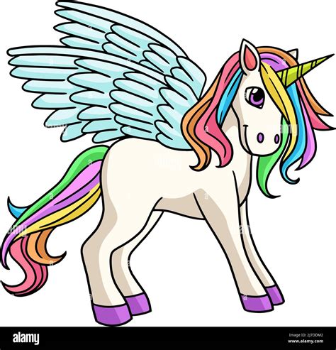 Standing Unicorn Cartoon Colored Clipart Stock Vector Image Art Alamy