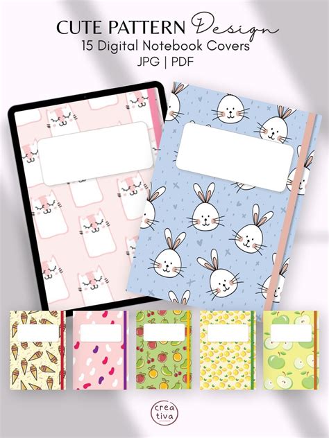 15 Cute Pattern Digital Notebook Covers Cute Planner Covers Colorful ...