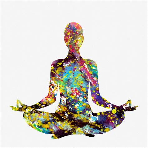 Meditating Woman-colorful Digital Art by Erzebet S - Pixels