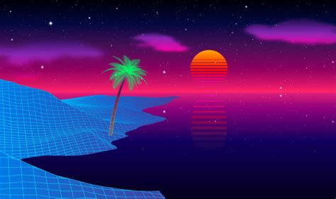 Retro 80s Beach Art Animaisdebem