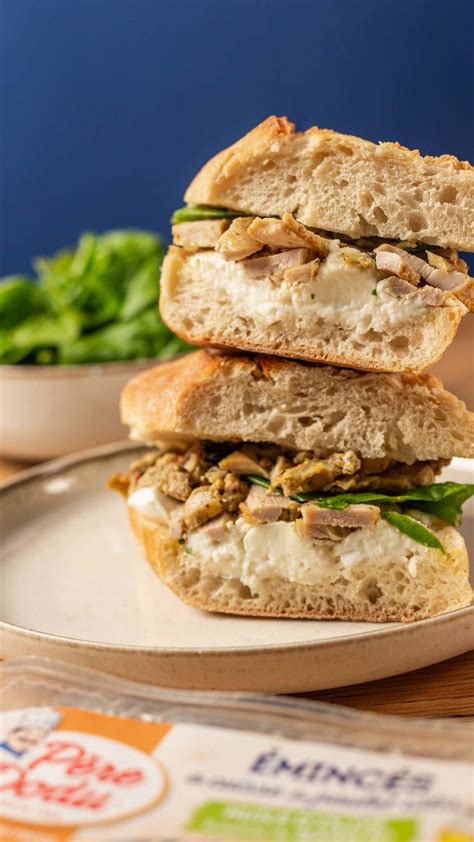 Sandwich Aux Minc S De Poulet R Tis Huile D Olive Basilic P Re Dodu