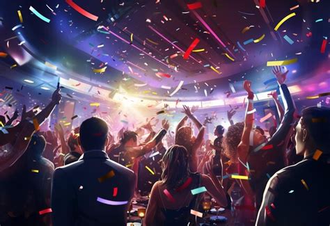premium photo party scene   festive night club  happy people