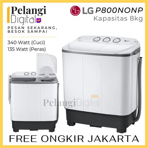 Jual Lg Mesin Cuci 2 Tabung 8 Kg P800nonp Shopee Indonesia