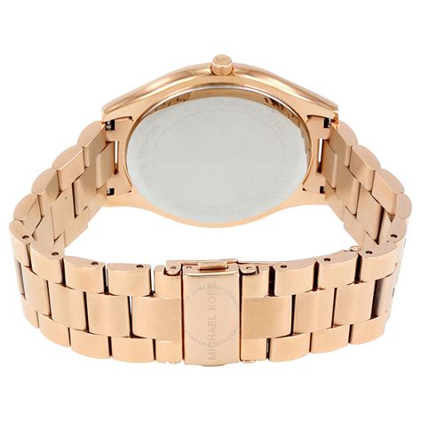 Michael Kors Slim Runway Quartz Rose Gold Tone Stainless Steel Laides