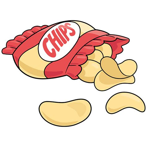 How To Draw Potato Chips Really Easy Drawing Tutorial