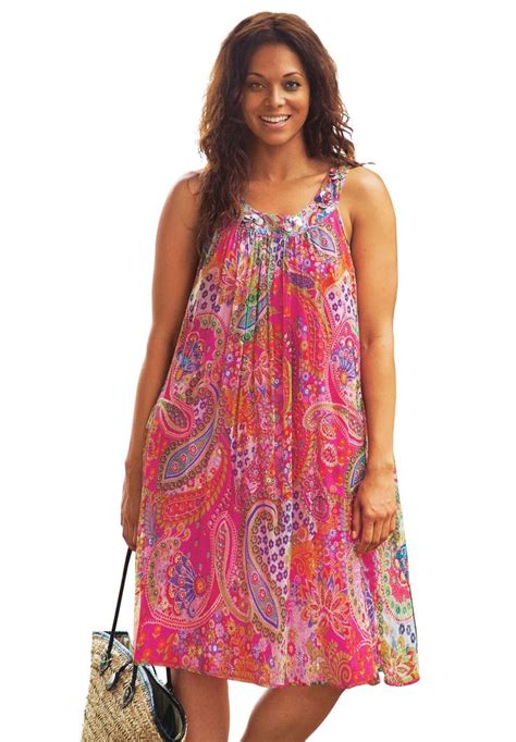 Embellished Paisley Tank Dress By Taillissime Plus Size New European