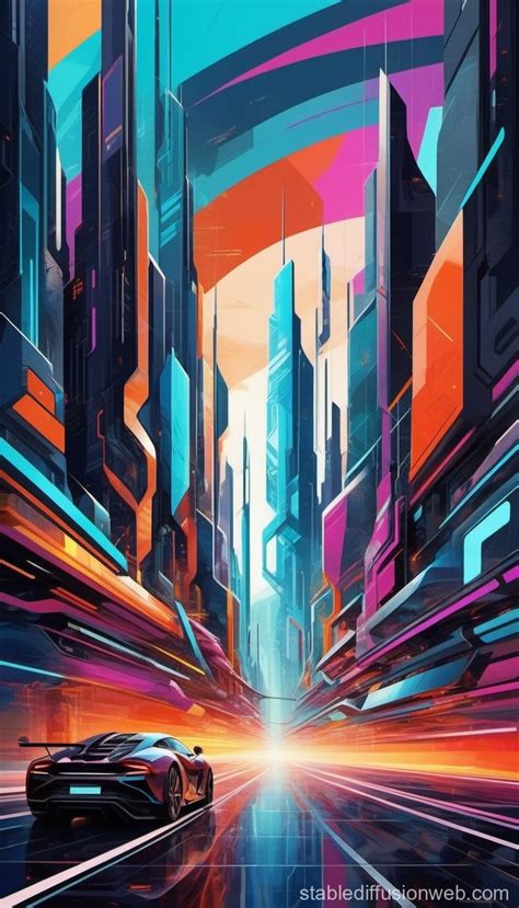 Vibrant And Detailed Futuristic Cityscape Stable Diffusion Online