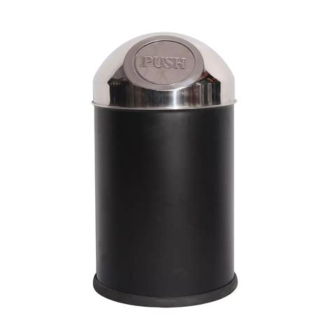 Buy Mofna Free Size Black Stainless Steel Push Can Dustbin X Inch