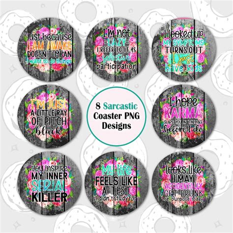 Car Coaster PNG Sarcastic Coaster Sublimation Design Funny Etsy