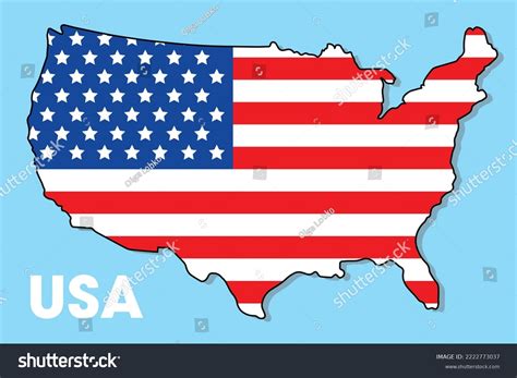 United States America Map Flag Geography Stock Vector (Royalty Free ...