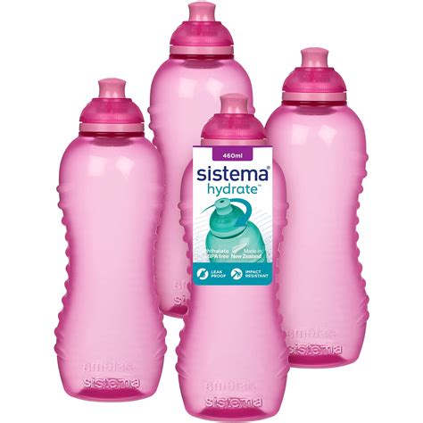 Sistema Twist 'n' Sip Squeeze Sports Water Bottles | Leakproof Water ...