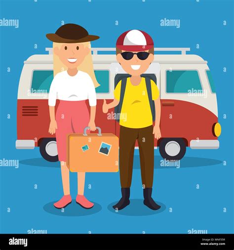 Couple Tourist Resort Stock Vector Images Alamy