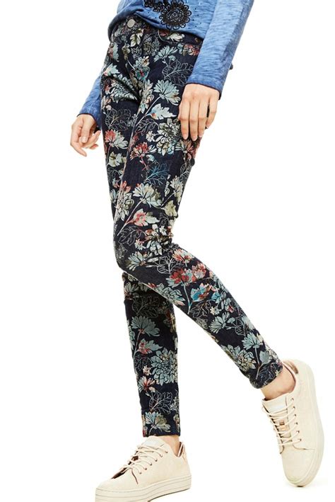 Desigual Damskie Spodnie W Kwiaty Jeans W Pcn Allegro Pl