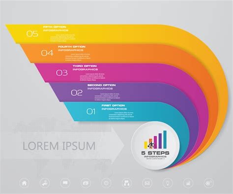 5 schritte infografiken element diagramm für präsentation