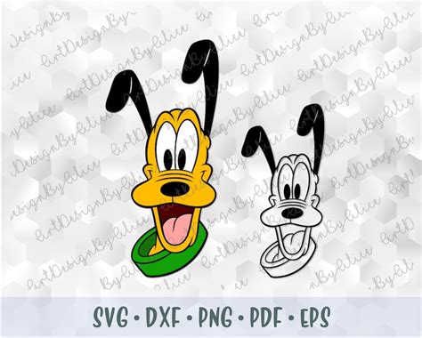 SVG PNG DXF Mickey Mouse Friends Pluto Head Face Layered Etsy