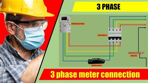 Three Phase Meter Connection 3 Phase Energy Meter Connection Youtube